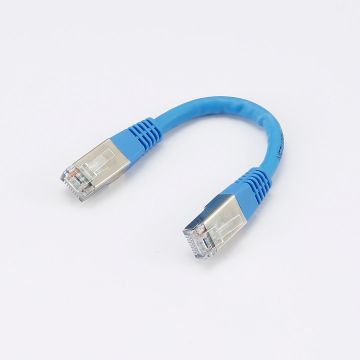 Câble RJ45 Male/Male droit CAT6A F/UTP - Longueur 0.15M - Bleu - en sachet
