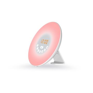 Réveil lumineux WE 2W radio FM, lampe de chevet, simulateur de lever/coucher de soleil