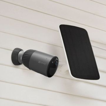 EZVIZ Camera Wifi Extérieure BC1C 2K PLUS sur Batterie 10 400mAH IP66 4MP Vision nocture couleur, protection sirene et flash, eMMC 32Go  + Panneau solaire 