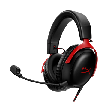 HyperX Casque filaire Cloud III - Mousse mémoire de forme - PC, PS5, PS4, Xbox Series X|S, XboxOne, Nintendo Switch, Mobile - DTS, USB-C|A, 3.5mm -Noir/Rouge