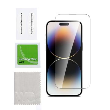 Verre trempé : Protection écran - dureté 9H (9 fois plus résistant) - anti-rayures - anti-bulles d'air - ultra-résistant - compatible pour IPHONE 15