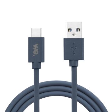 Câble USB/USB-C en silicone - USB 2.0 - 1m - bleu