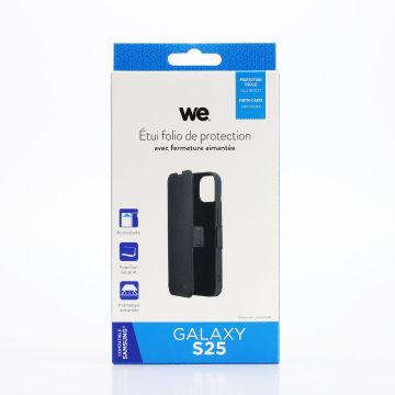 WE Etui folio FERMETURE AIMANTEE SAMSUNG S25 noir