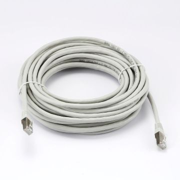 Câble RJ45 Male/Male droit CAT6A S/FTP - Longueur 10M - Gris - en sachet