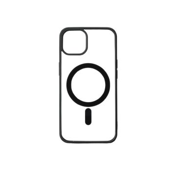 We Coque de protection RUBBER APPLE IPHONE 13 - Dos transparentcontour mat noir - Compatible MAGSAFE