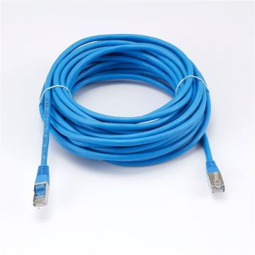 Câble RJ45 Male/Male droit CAT6A F/UTP - Longueur 10M - Bleu - en sachet