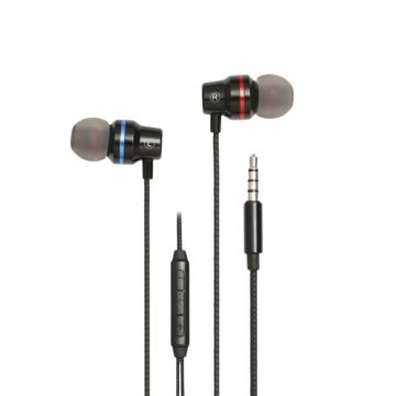 Ecouteurs WE filaire, intra, jack 3.5mm avec boîtier de contrôle et micro intégré au câble, noir