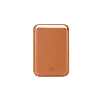 WE Porte cartes magnétique compatible magsafe Marron - Rangement jusqu'à 2 cartes - à mettre directement au dos de son iPhone
