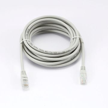 Câble RJ45 Male/Male droit CAT6A U/UTP - Longueur 5M - Gris - en sachet