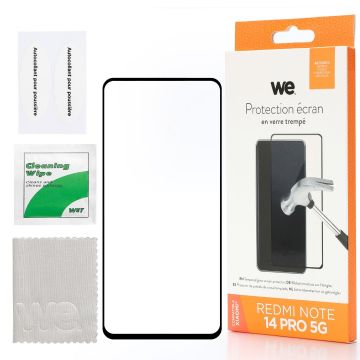 WE verre trempé XIAOMI REDMI NOTE 14 PRO 4G/5G - couverture complète 3D incurvé - Compatible REDMI NOTE 13 PRO+ / 14 PRO+