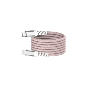 Câble USB-C /Lightning magnétique, USB2,0 - 9V/3A/27W, 1mètre rose
