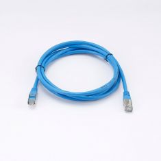 Câble RJ45 Male/Male droit CAT6 F/UTP - Longueur 2M - Bleu - en sachet