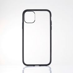 Coque de protection RUBBER : Dos transparent - contour mat colorés - boutons colorés - anti-chocs - antidérapant - semi-rigide - compatible pour iPhone 11 PRO