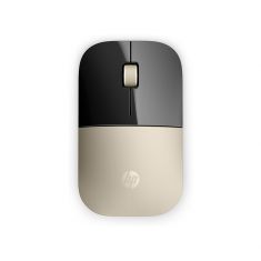 Souris sans fil HP Z3700 Or,fonctionne sur une large gamme de surfaces, durée de vie jusqu'à 16 mois avec une seule pile AA plate et elegante X7Q43AA 