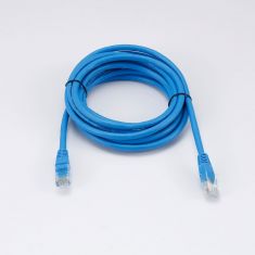 Câble RJ45 Male/Male droit CAT6 U/UTP - Longueur 3M - Bleu - en sachet