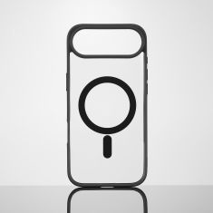 We Coque de protection RUBBER APPLE IPHONE 17 AIR - Dos transparent–contour mat noir - Compatible MAGSAFE