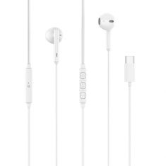 Ecouteurs filaire semi-intra avec boitier de contrôle, USB-C, 1,2m, blanc