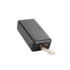 Batterie de secours WE -30000mAh 3 ports - 1 port USB-C + 2 ports USB A - fast charge 18W/20W - câble USB/USB-C 20cm inclus - noir
