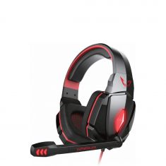 Casque Gamer filaire microphone ajustable. télécommande de contrôle hauts-parleur 50mm, câble en nylon 2.2m, connecteur en or