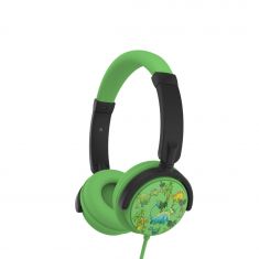 Casque enfant WeKids (3 à 10 ans) réglable et rotatif, limité à 85dB en Jack 3.5mm, une sortie jack permettant de connecter un 2ème casque, modèle DINO