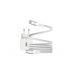 Bundle chargeur 1 port USB-C 20W + câble USB-C/USB-C blanc