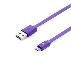 Câble USB/micro USB plat 1m violet - reversible