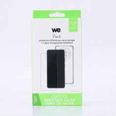 WE PACK verre trempé et coque de protection transparente OPPO RENO 12FS 5G // 12F 4G/5G