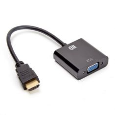 Adaptateur VGA femelle / HDMI mâle connecteur VGA nikel connecteur HDMI or 0.15m / noir