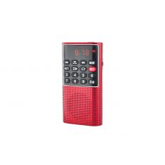 RADIO DE POCHE rechargeable FM, lecteur de carte micro SD RMS 3W, prise casque Rouge