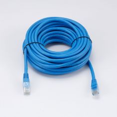 Câble RJ45 Male/Male droit CAT6 U/UTP - Longueur 10M - Bleu - en sachet