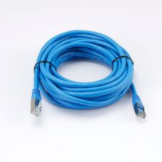 Câble RJ45 Male/Male droit CAT6A S/FTP - Longueur 5M - Bleu - en sachet