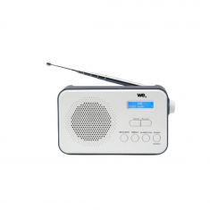 Radio portable DAB+/DAB/FM, double alarme, écran LCD, batterie rechargeable de 2000mAh  Luminosité réglable, antenne télescopique, RMS 2W, Bleu