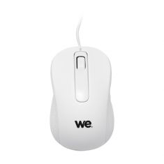 Souris filaire WE 1200DPI , USB, longeur câble 1.5m finition métallique blanche