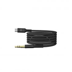 Câble USB-C/Jack Mâle 1.20m Nylon tressé noir