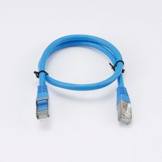 Câble RJ45 Male/Male droit CAT6A F/UTP - Longueur 0.50M - Bleu - en sachet