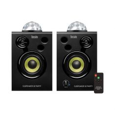 Hercules DJSPEAKER 32 PARTY Enceintes de DJ actives monitoring 2x15 watts avec lumières intégrées caisson en bois 6mm- lumières LED