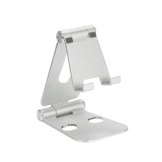 Support tel/tab universel de table tout en alu pliable et angle ajustable silver