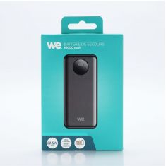 Batterie de secours WE 10000mAh - 2 ports USB-A + 1 port USB-C - Ecran led - 20W max - Noir