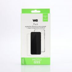 WE PACK verre trempé et coque de protection transparente MOTOROLA MOTO G55 5G