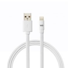 Câble Apple USB/lightning plat: évite de faire des noeuds 2m blanc - en silicone