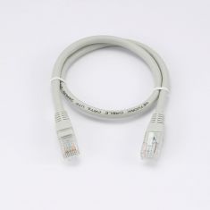 Câble RJ45 Male/Male droit CAT6 U/UTP - Longueur 0.50M - Gris - en sachet