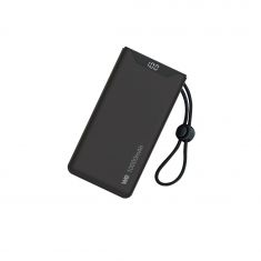 Batterie de secours WE - Power Bank, 10 000 mAh, couleur NOIR 1 port USB-A +1 port USB-C / 18W Charge rapide