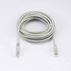 Câble RJ45 Male/Male droit CAT6 U/UTP - Longueur 5M - Gris - en sachet