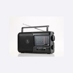 Radio grandes ondes AM/FM/LW/SW,  Prise casque jack 3.5mm, poignée de transport intégrée, alimentation par prise secteur ou pile (non incluse) , Noir