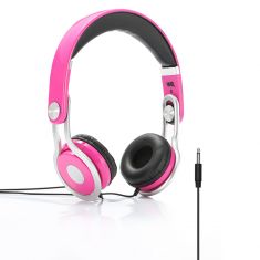 Casque enfant rose (3 à 10 ans) pliable/réglable/ergonomique limitation volume à 85dB câble 1.20m/Jack 3.5mm