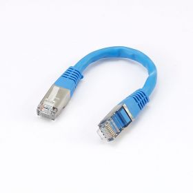 Câble RJ45 Male/Male droit CAT6A S/FTP - Longueur 0.15M - Bleu - en sachet