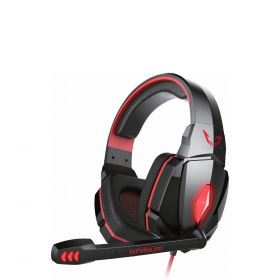 Casque Gamer filaire microphone ajustable. télécommande de contrôle hauts-parleur 50mm, câble en nylon 2.2m, connecteur en or