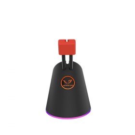 WE GAMIUM Bungee pour souris / Système de gestion de câble pour souris - avec rétro-éclairage - Pied en caoutchouc - Noir