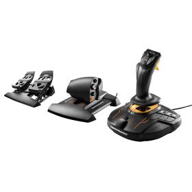 THRUSTMASTER T16000M FCS FLIGHT PACK PC Joystick T16000M + Manette des gaz TWCS + Palonnier TFRP métal Technologies SMART et HEART 296078